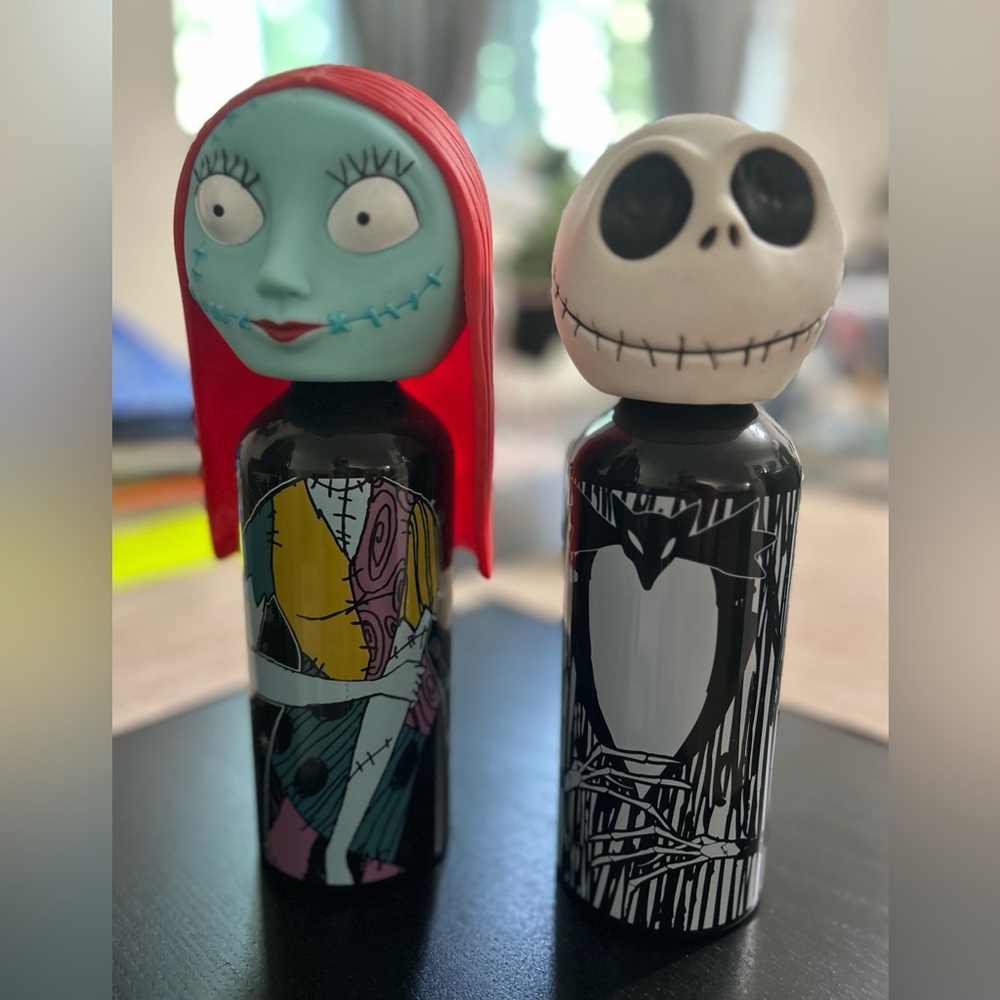 Jack and Sally water bottles